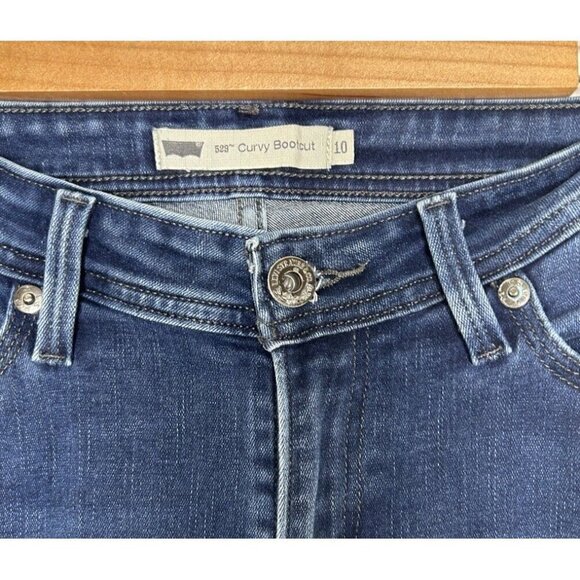 Levis 529 Curvy Bootcut Denim Jeans Women’s Dark Blue Wash Size 10 - Picture 7 of 14